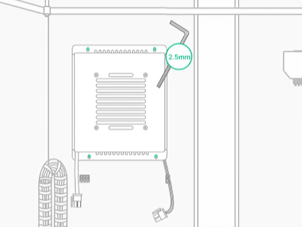 Tighten the 4 bolts using the 2.5mm Hex/Allan key