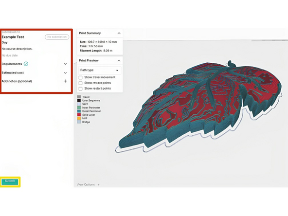 Check that your project has met all the submission requirements in the Submission panel on the left