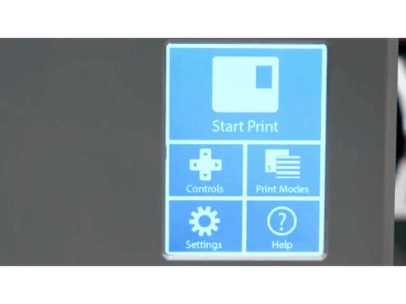 Turn on Palette 2 and select 'Start Print'.