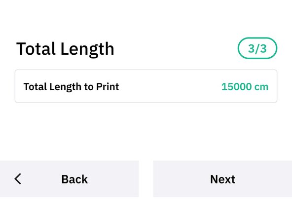Enter the total length of the model in centimeters. The Canvas print preview will display the total filament length for the print, which can be converted to centimeters.
