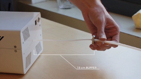 Palette and the Scroll Wheel must be positioned close enough together so that the tube with the magnet can touch Palette, but far enough apart so that the magnet can travel at least 15 centimeters.