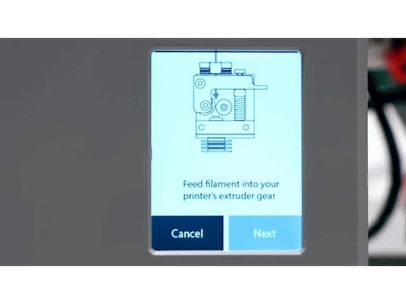 Palette will create enough filament so that an additional 6-8 cm (2-3 inches) will stick out from the tubing. You can then feed this filament into your printer's extruder. The goal is the ensure that the gears are gripping the filament, so only a few millimetres will need to be loaded.