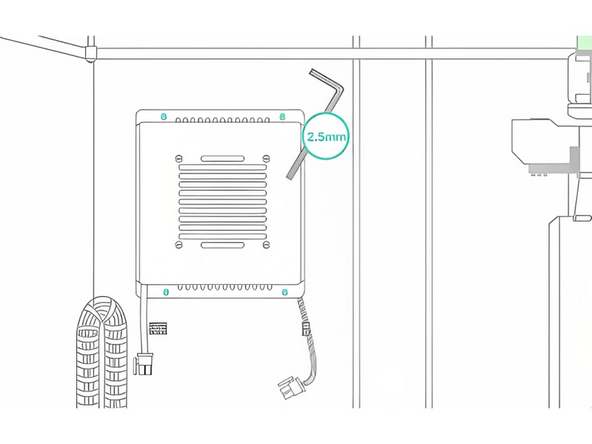 Position the heater's slots over the 4 bolts, and slide down to secure them in place, with the washers behind the heater