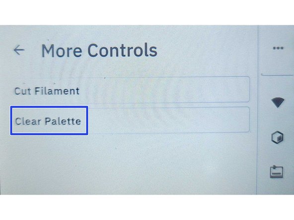 Return to Controls &gt; More &gt; Clear Palette