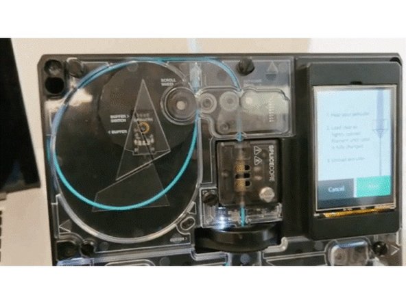 You do not want to have your buffer switch trigger during this step so please shorten the bursts if you find the filament is contacting the buffer switch while performing this step. Stop when you see filament reach your hotend; you should not have any filament extrude from your nozzle.