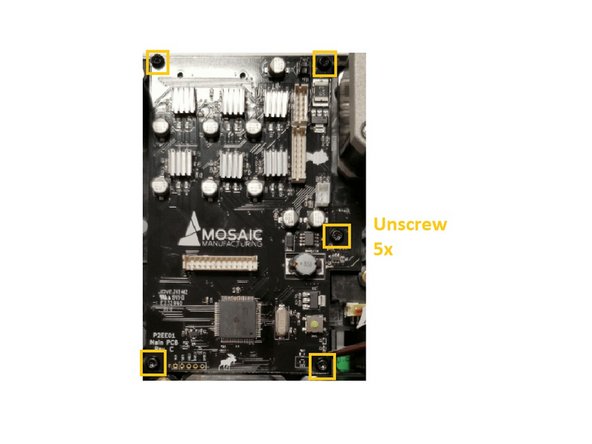Remove the 5 screws holding the main board.