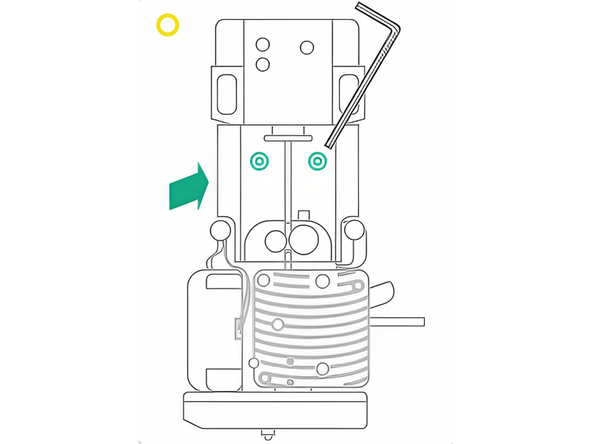 Place the clear filament window back, tightening 2 socket-head bolts