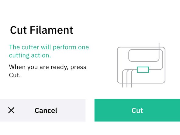 This will rotate the cutter wheel once to cut any filament leading from the ingoing drive to the splice core, before homing the cutter wheel back into position.