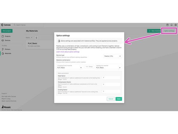If you would like to create a new material profile, click the Add New Material button. You may edit the name of the material and the material type, and then Save material.