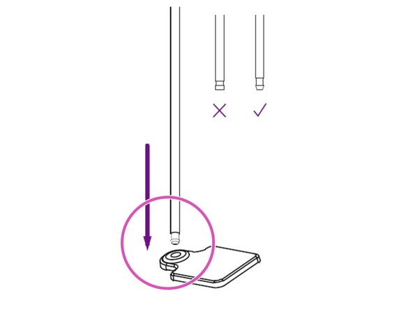 Insert the funnel end into Palette until you feel the tubing lock into place.