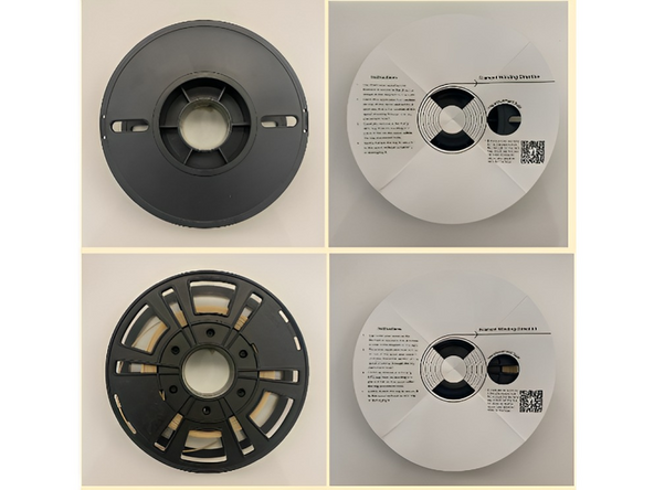 Some 3rd party spools will not have any flat sections that fit within the tag placement hole. Some examples of how that may look are shown