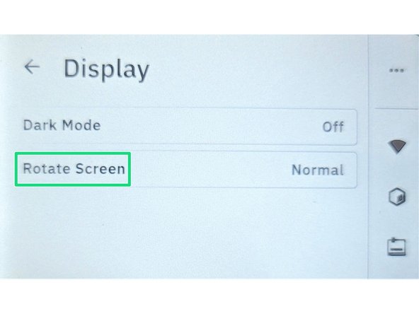 This can be used for mounting Palette 3 upside down or other setups. To access this setting tap Display &gt; Rotate Screen.