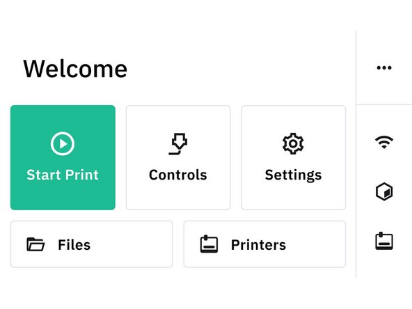 From Palette's menu screen, tap on Start Print.