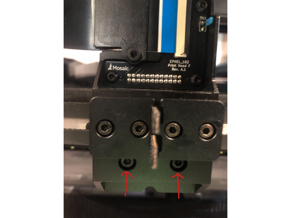 A possible cause of misalignment is due to a skewed or loose fixed end. To check for this, turn off Element and remove the Print Head