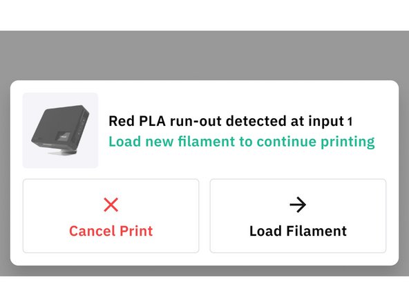 If filament run-out is detected or the homing switch times out, Palette will pause.