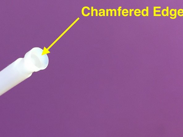 Remove the Teflon tubing from the drives. The tubes will need to be chamfered, which can be done with a chamfering tool or with another tool (such as a scalpel).