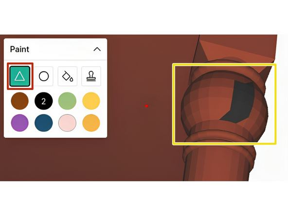 Use the Facet tool to paint single facets (or triangles) that make up the surface of the model
