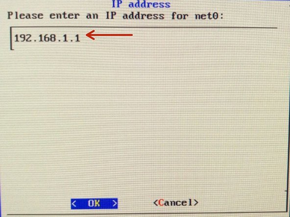 En este paso debemos de modificar la dirección IP asignada por defecto.