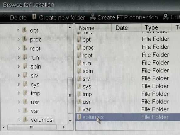 Locate directory to which backup image will be stored to