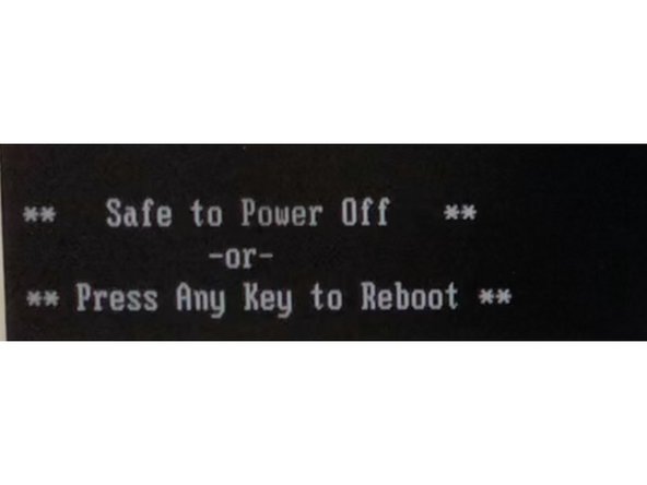 When shutdown is completed message is shown.