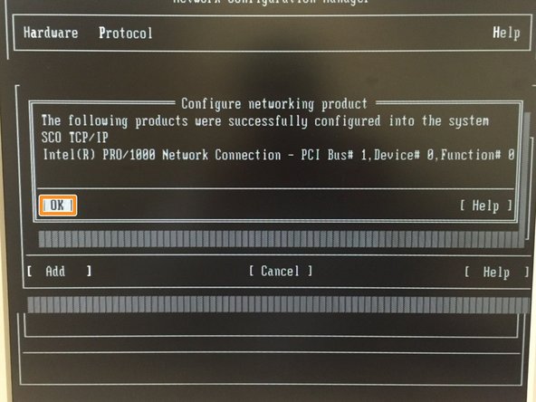 Confirm the configuration - OK