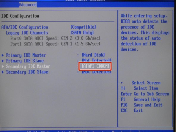 Select ATAPI CDROM