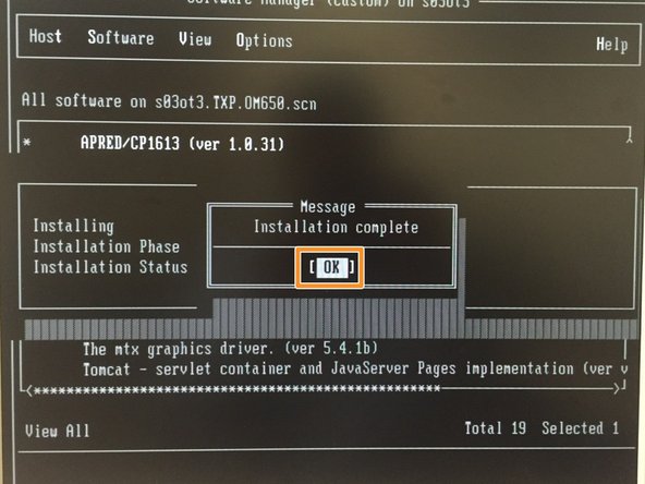 When installation is complete, select OK