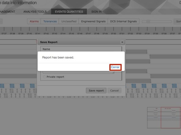 Reports are created using the button Save as... and can be either public (all users can see them) or private (only for its creator).