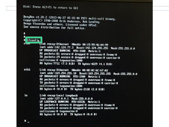 Verify configuration of the IP address