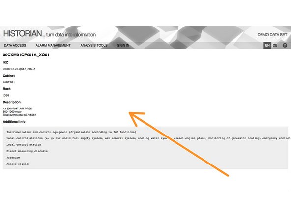 Also shows full detail of the signal