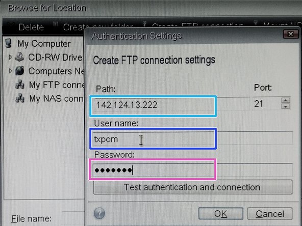 Enter following information