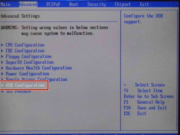 Select USB Configuration