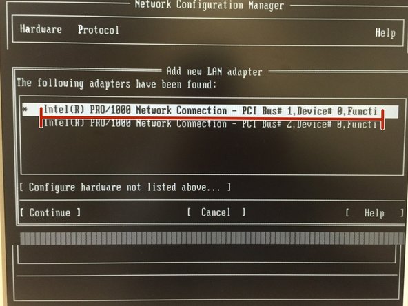 Select the adapter Inter(R) PRO/100......