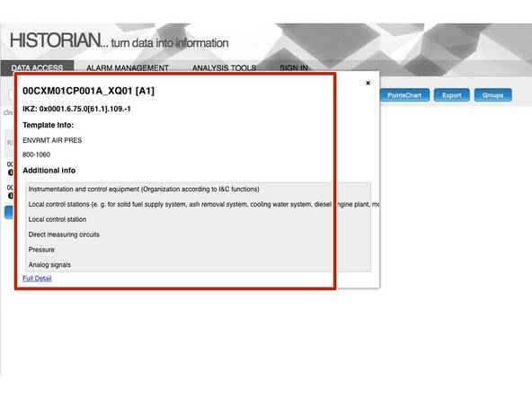 There is a small icon next to the KKS sign that shows information in small