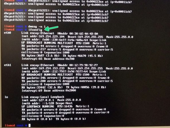 Hacemos un ifconfig para ver la información del equipo.