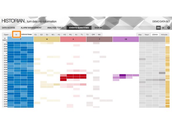 For reporting purposes, the view can be also saved as a PNG file using the button with image icon.