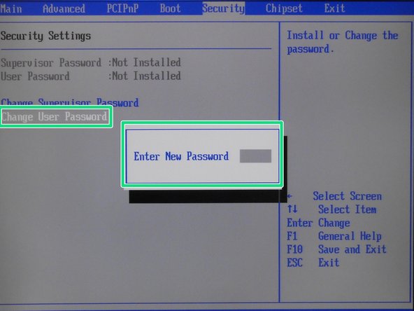 Select Change User Password