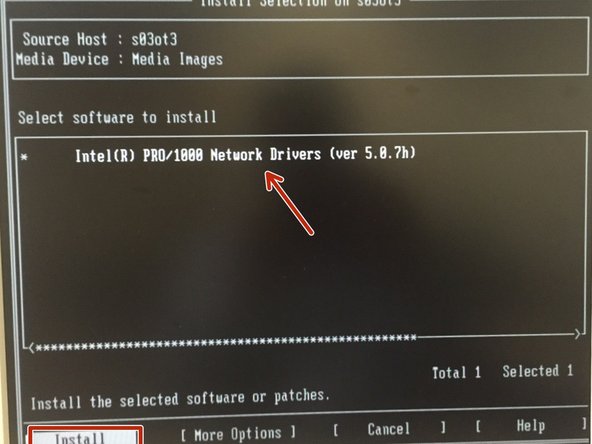 Select software to install Intel(R) PRO/1000 N.... and selectINSTALL