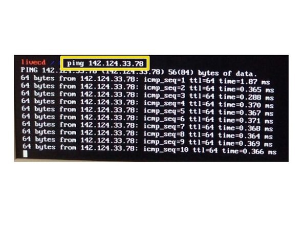 Hacemos ping al MAC MINI (142.124.33.78 para ver si hay una correcta comunicación