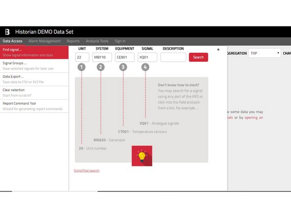 Selected signals are presented at the top of the left menu. You may add as many signals as you want.