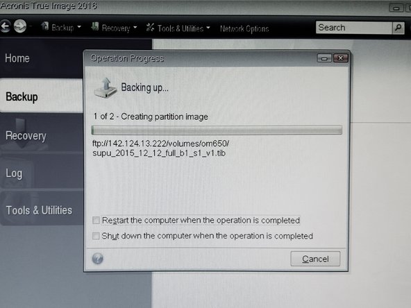 After while Back Up will complete