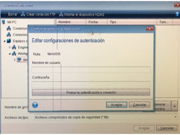 Select computer on which backup will be located