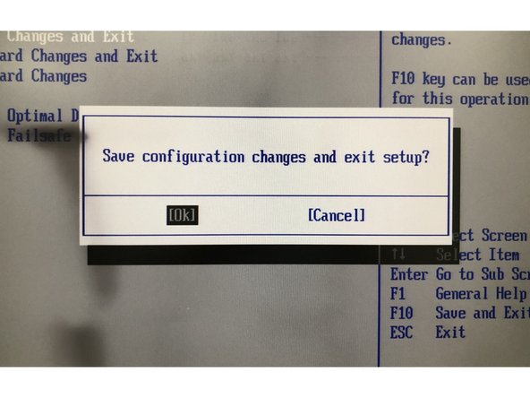 Save changes and leave BIOS