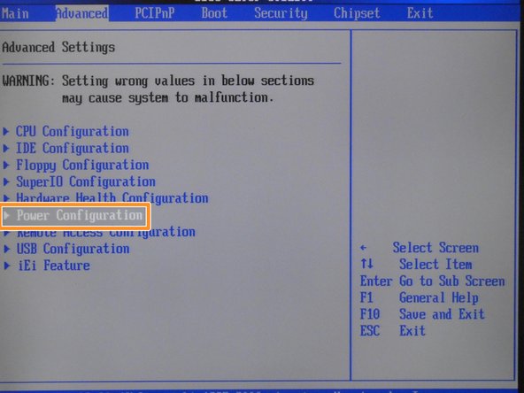 Select Power Configuration