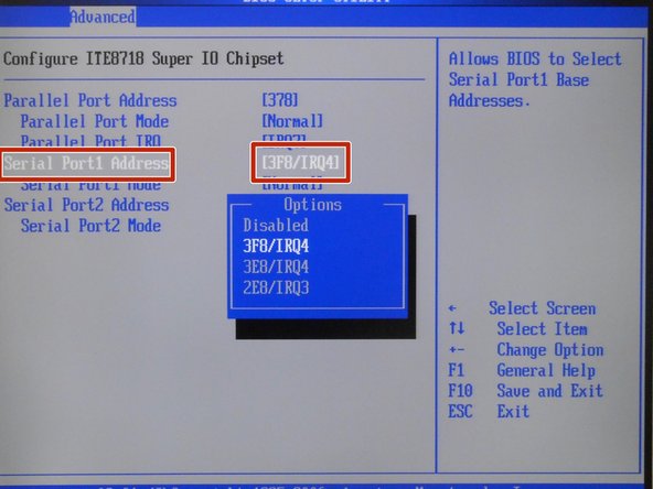 Select 3F8/IRQ4