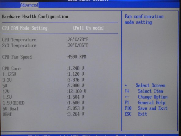 Select Hardware Health Configuration