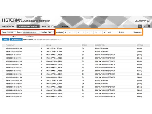 The range can be specified either relatively (as a minute/hour/day/week before a timestamp) or absolutely (using custom range between two timestamps).