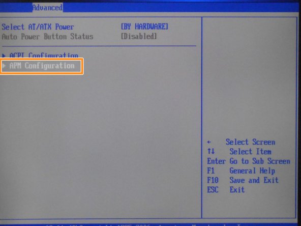 Select APM Configuration