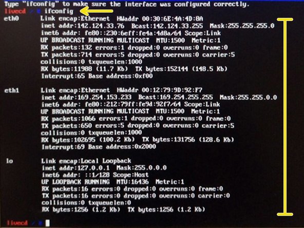 Comprobamos que está todo configurado correctamente con el comando ifconfig