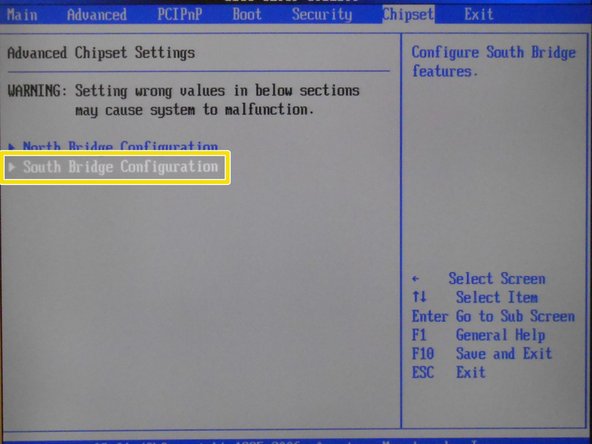 Select South Bridge Configuration